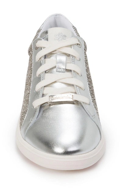 Shop Foot Petals Andi Sneaker In Silver Leather