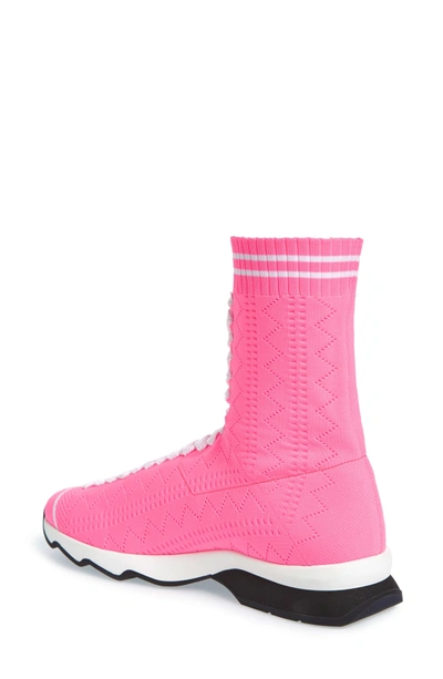Shop Fendi Rocko-top Sock Sneaker In Pink