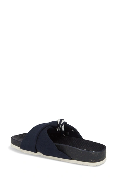 Shop Tory Sport Sidecar Ruffle Slide In Bright Navy/ Show White
