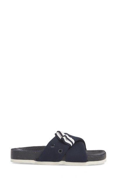 Shop Tory Sport Sidecar Ruffle Slide In Bright Navy/ Show White