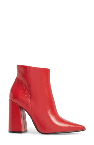 Steve Madden Justify Flared Heel Bootie In Red Leather | ModeSens