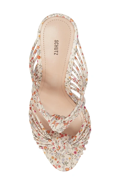 Shop Schutz Chandra Sandal In Natural Floral Leather