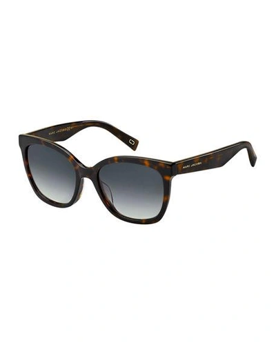 Shop Marc Jacobs Round Mirrored Acetate Sunglasses In Brown Pattern
