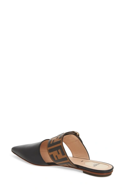 Shop Fendi Pearland Pointy Toe Mule In Black/ Brown