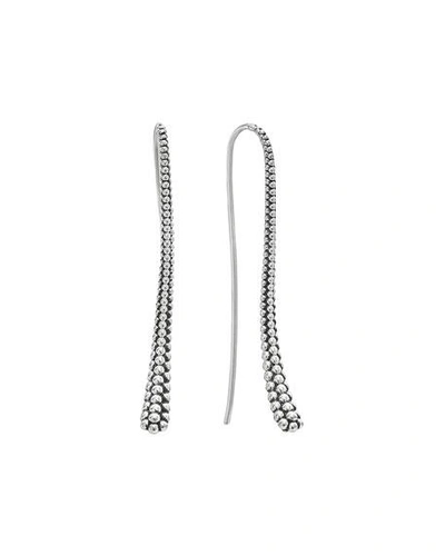 Shop Lagos Linear Caviar Wire Drop Earrings In Silver