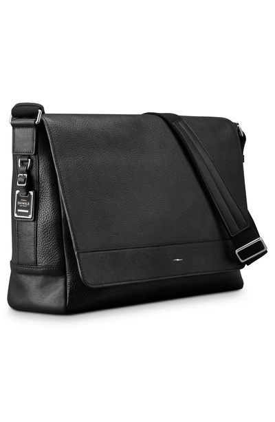 Shop Shinola Luxe Grain Canfield Leather Messenger Bag In Black