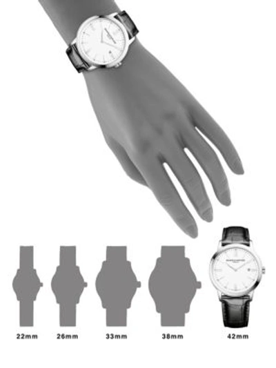 Shop Baume & Mercier Classima 10415 White, Stainless Steel & Alligator Watch In Black