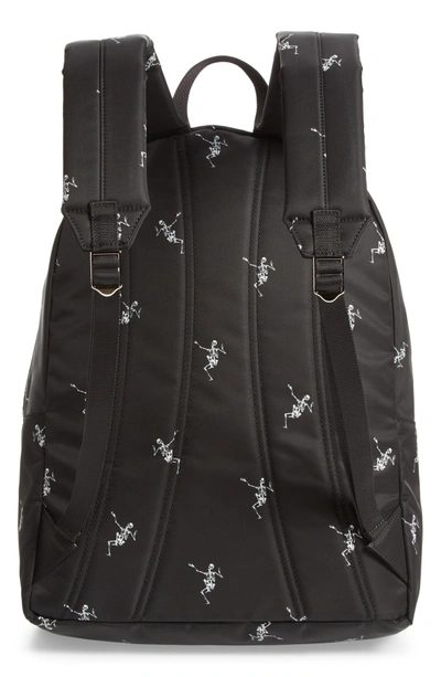 Shop Alexander Mcqueen Dancing Skeleton Backpack - White In Black/ Off White