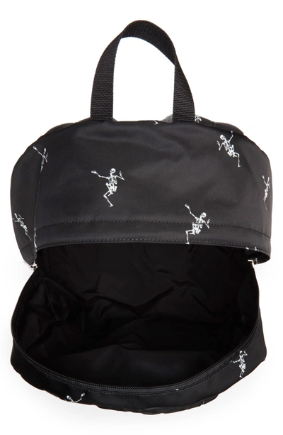 Shop Alexander Mcqueen Dancing Skeleton Backpack - White In Black/ Off White