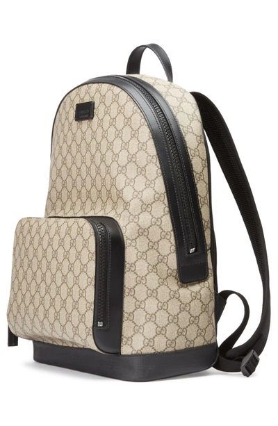Shop Gucci Eden Canvas Backpack In Beige/ Brown