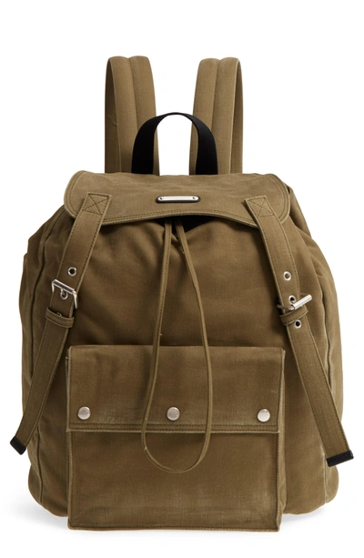Shop Saint Laurent Noe Flap Backpack - Green