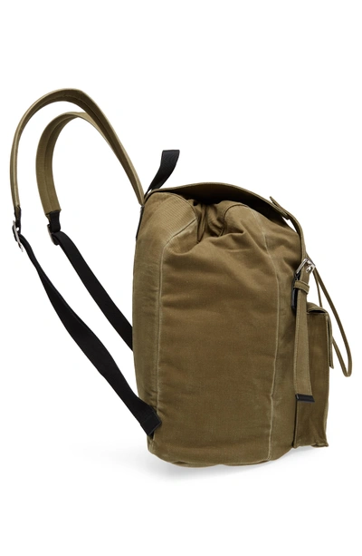 Shop Saint Laurent Noe Flap Backpack - Green