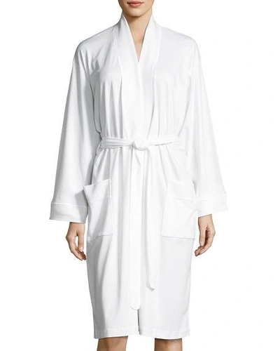 Shop P Jamas Butterknit Short Wrap Robe In White