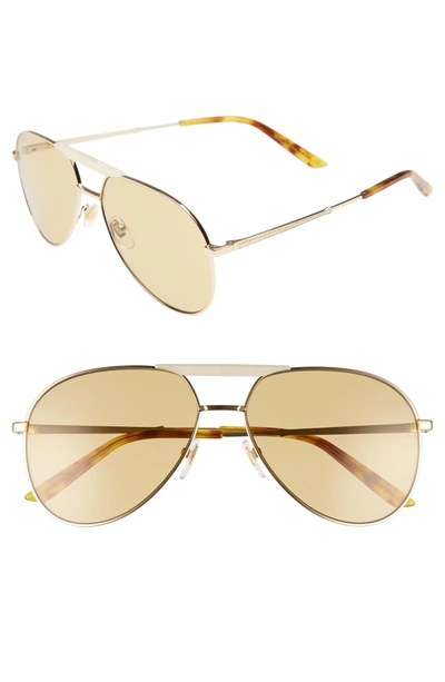 Shop Gucci Cruise 59mm Aviator Sunglasses In Gold/ Honey Havana