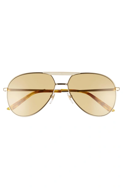 Shop Gucci Cruise 59mm Aviator Sunglasses In Gold/ Honey Havana