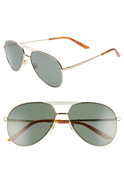 Shop Gucci Cruise 59mm Aviator Sunglasses In Gold/ Blonde Havana