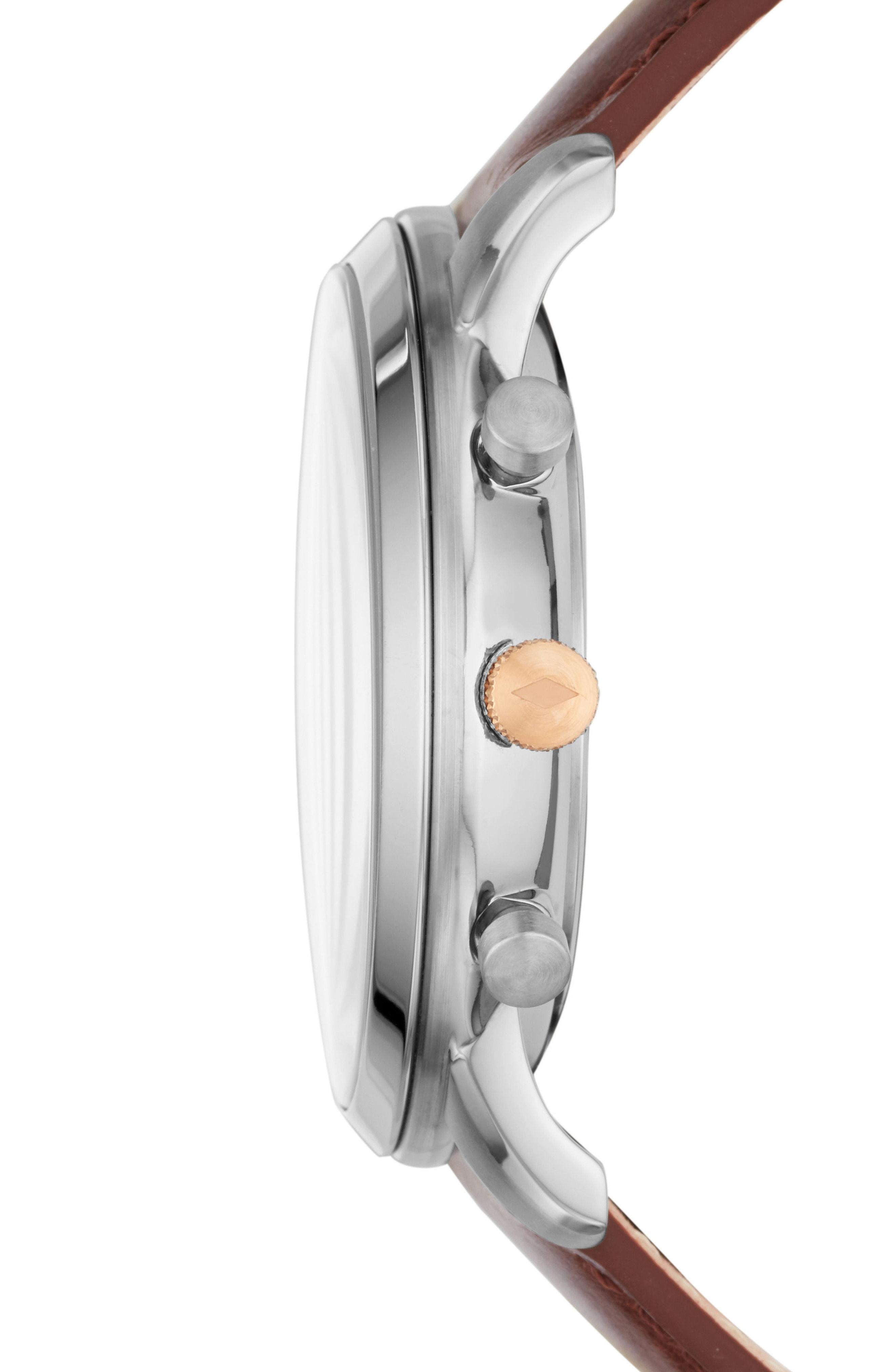 Fossil Men's Neutra Chronograph Light Brown Leather Strap Watch 44mm In