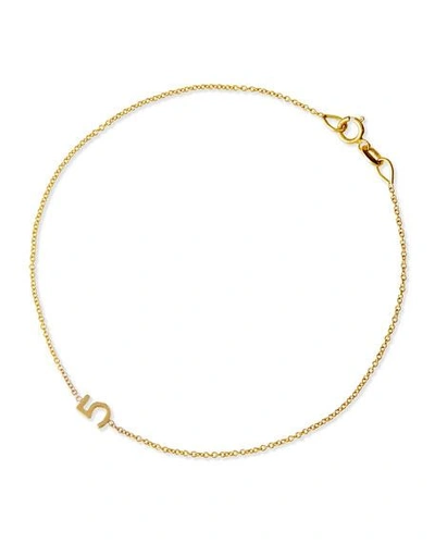 Shop Maya Brenner Designs Mini Number Bracelet In Gold