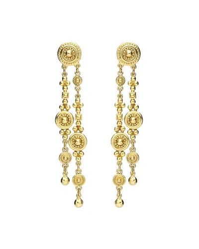 Shop Ben-amun Textured Double Dangle Earrings In Gold