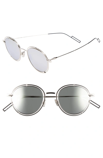 Shop Dior 49mm Round Sunglasses - Palladium