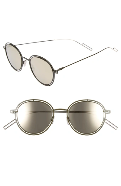 Shop Dior 49mm Round Sunglasses - Gold / Green