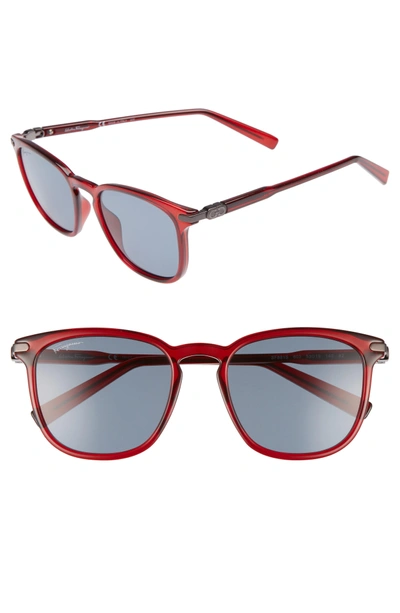 Shop Ferragamo Double Gancio 53mm Sunglasses - Bordeaux