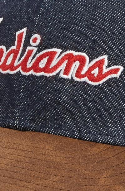 Shop New Era X Levi's Mlb Logo Ball Cap - Black In Cleveland Indians