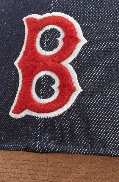 Shop New Era X Levi's Mlb Logo Ball Cap - Black In Boston Red Sox