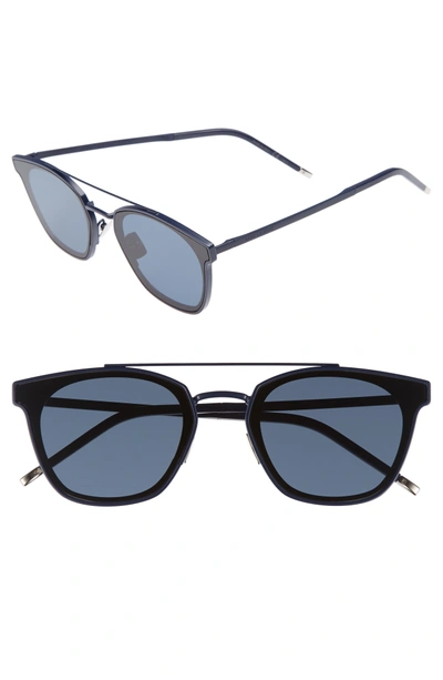 Shop Saint Laurent Sl 28 61mm Polarized Sunglasses - Blue