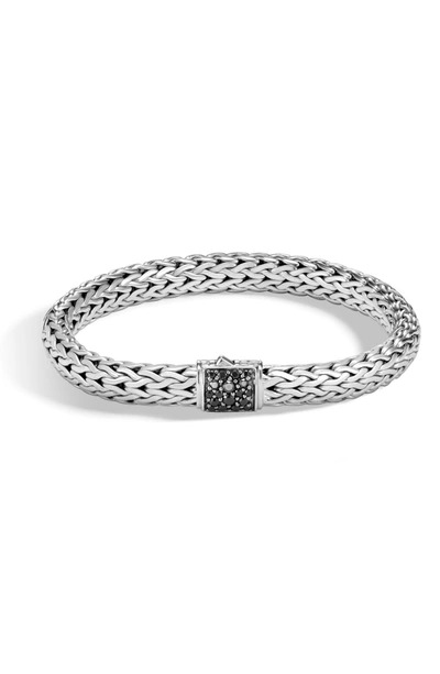 Shop John Hardy Lava Square Chain Bracelet In Silver/ Black Sapphire