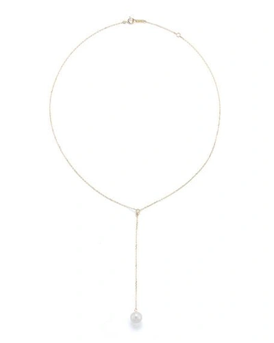 Shop Mizuki Pearl & Diamond Lariat Necklace