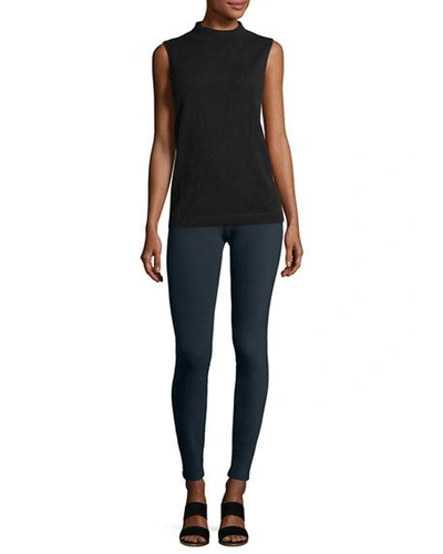 Shop Lafayette 148 Mercer Acclaimed Stretch Mid-rise Skinny Jeans In Ink