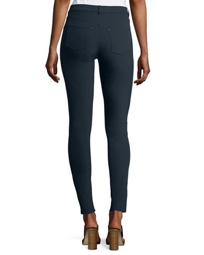 Shop Lafayette 148 Mercer Acclaimed Stretch Mid-rise Skinny Jeans In Ink