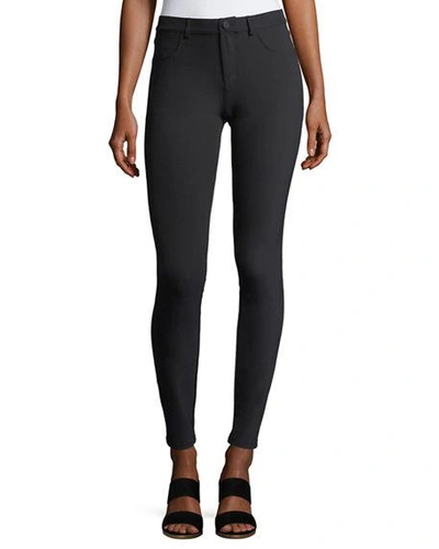 Shop Lafayette 148 Mercer Acclaimed Stretch Mid-rise Skinny Jeans In Black