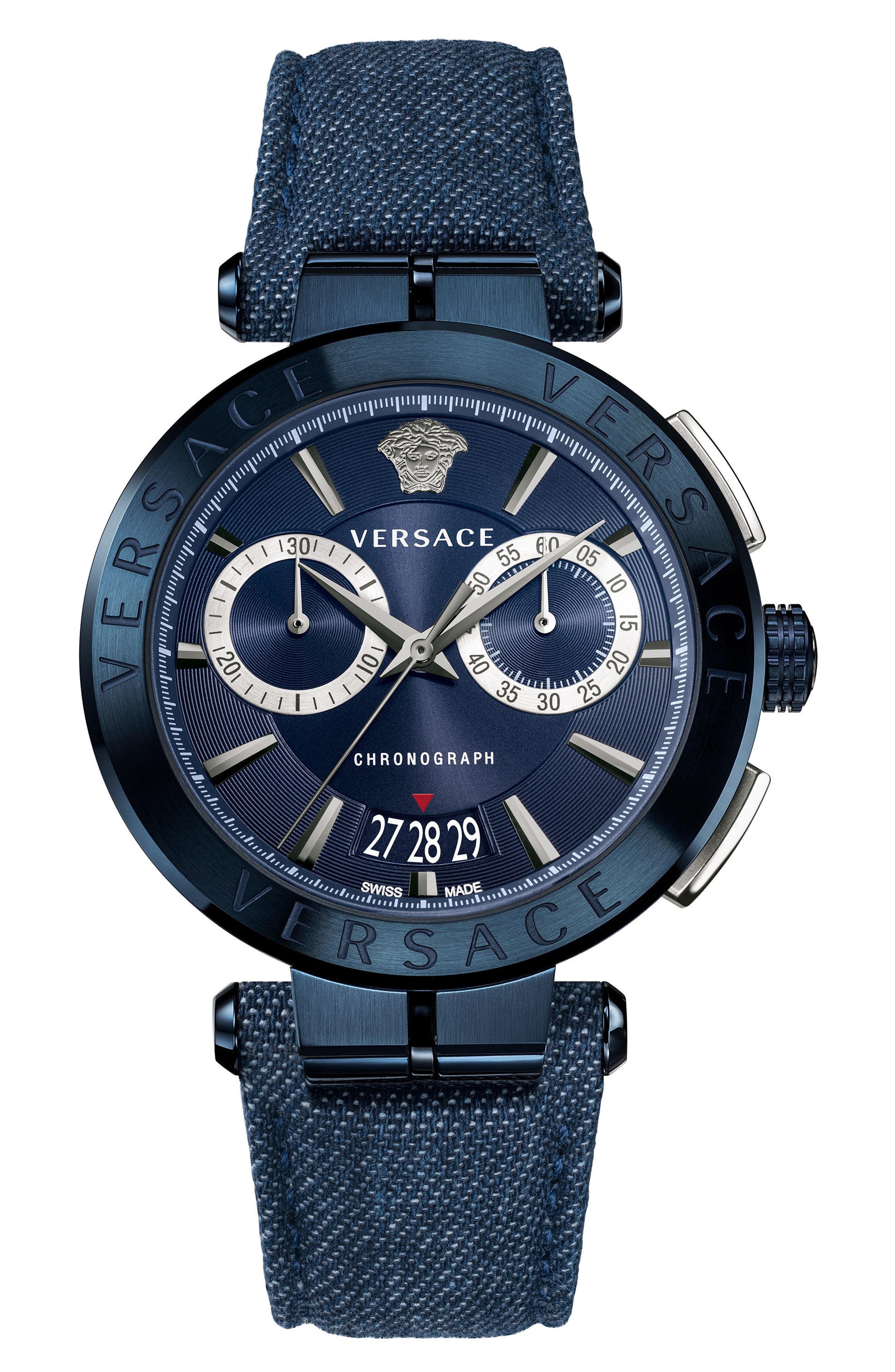 versace aion chronograph bracelet watch 45mm