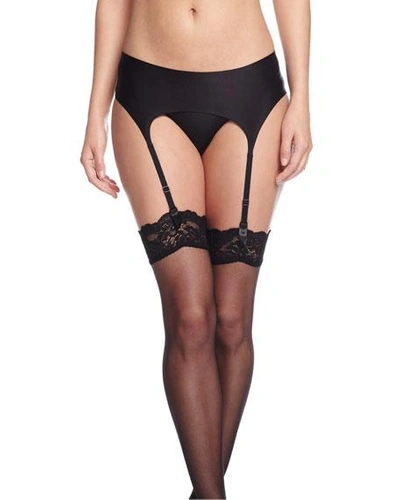 Shop Wolford Satin Garter Belt In Black