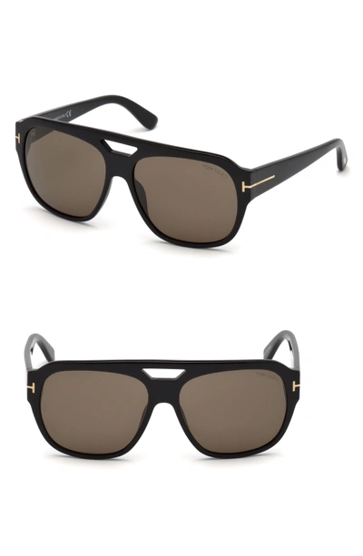 Shop Tom Ford Barchardy 61mm Sunglasses - Shiny Black / Roviex