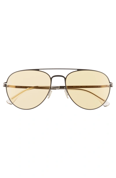 Shop Mykita Samu 55mm Aviator Sunglasses - Shiny Graphite