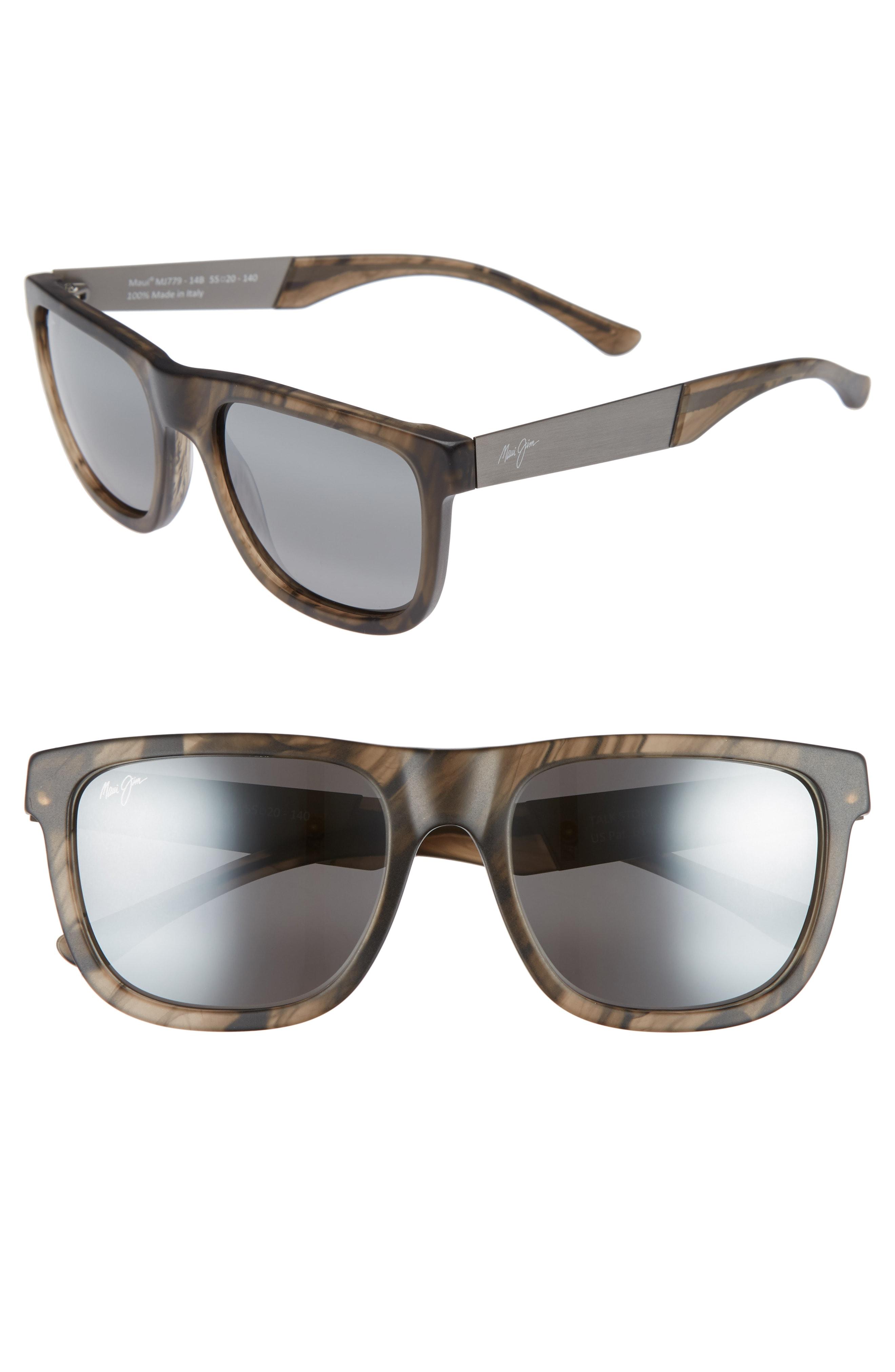 Maui Jim Talk Story 55Mm Polarized Sunglasses In Stormy Grey/ Neutral