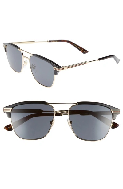 Shop Gucci Cruise 54mm Sunglasses In Gold/ Dark Havana