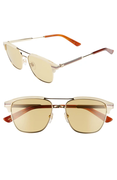 Shop Gucci Cruise 54mm Sunglasses - Gold/ Blonde Havana