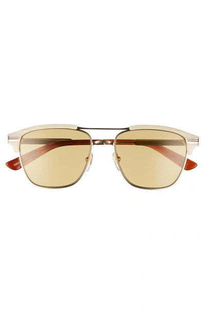 Shop Gucci Cruise 54mm Sunglasses - Gold/ Blonde Havana