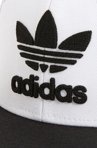 Shop Adidas Originals Trefoil Chain Snapback Baseball Cap - White In White/ Black