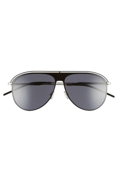 Shop Dior 59mm Polarized Aviator Sunglasses In Black Palladium