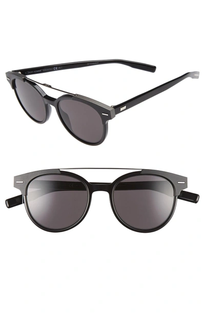 Shop Dior Black Tie 51mm Round Retro Sunglasses