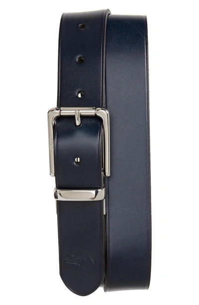 Shop Polo Ralph Lauren Reversible Leather Belt In Navy/ Black