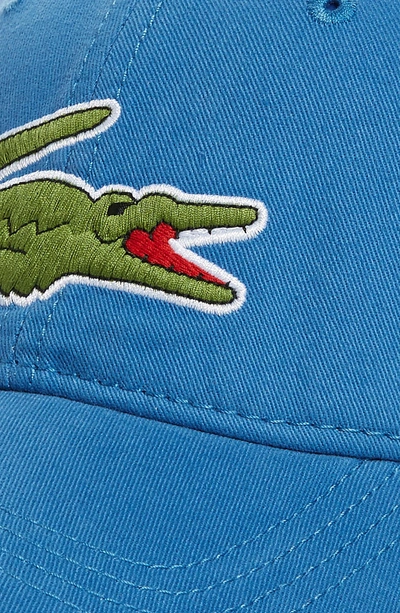 Shop Lacoste 'big Croc' Logo Embroidered Cap - Blue In Medway