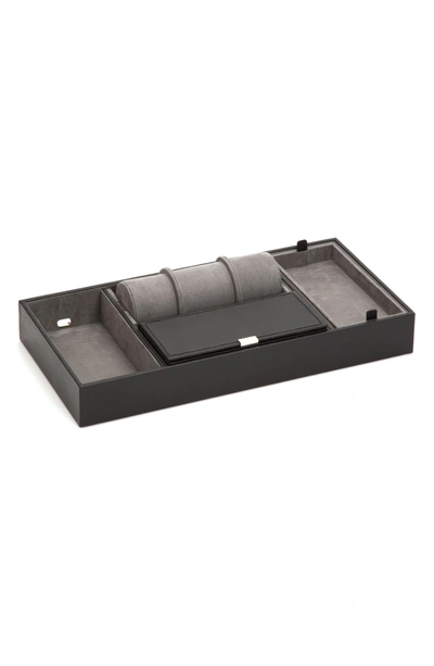 Shop Wolf Howard Valet Jewelry Tray With Tie Roll - Black