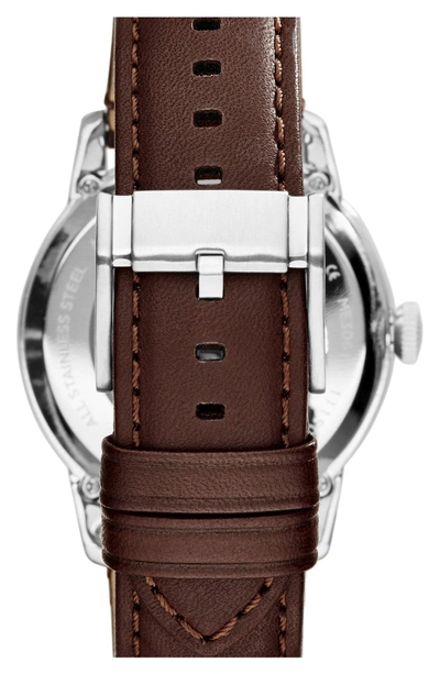 Shop Fossil The Commuter Mesh Strap Watch, 34mm In Brown/ Silver/ Black