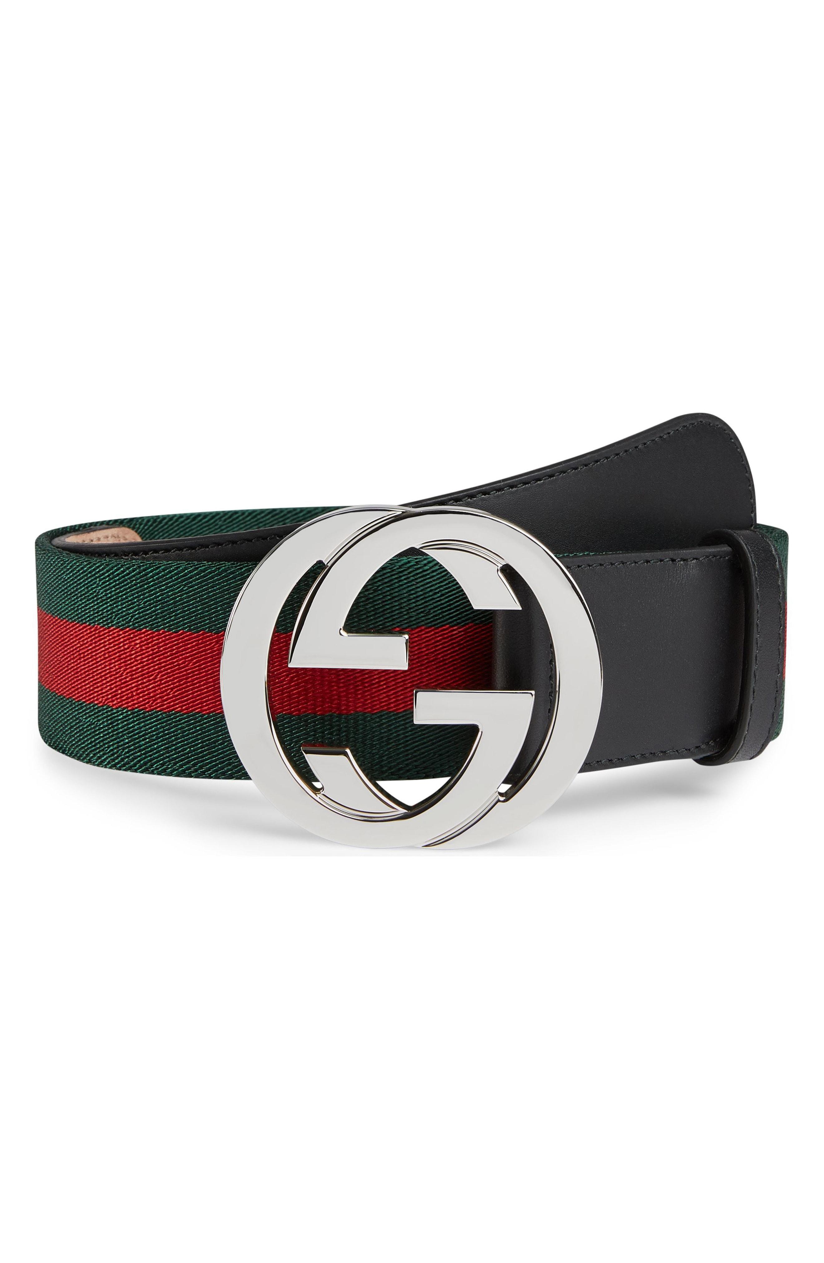 gucci black and red belt